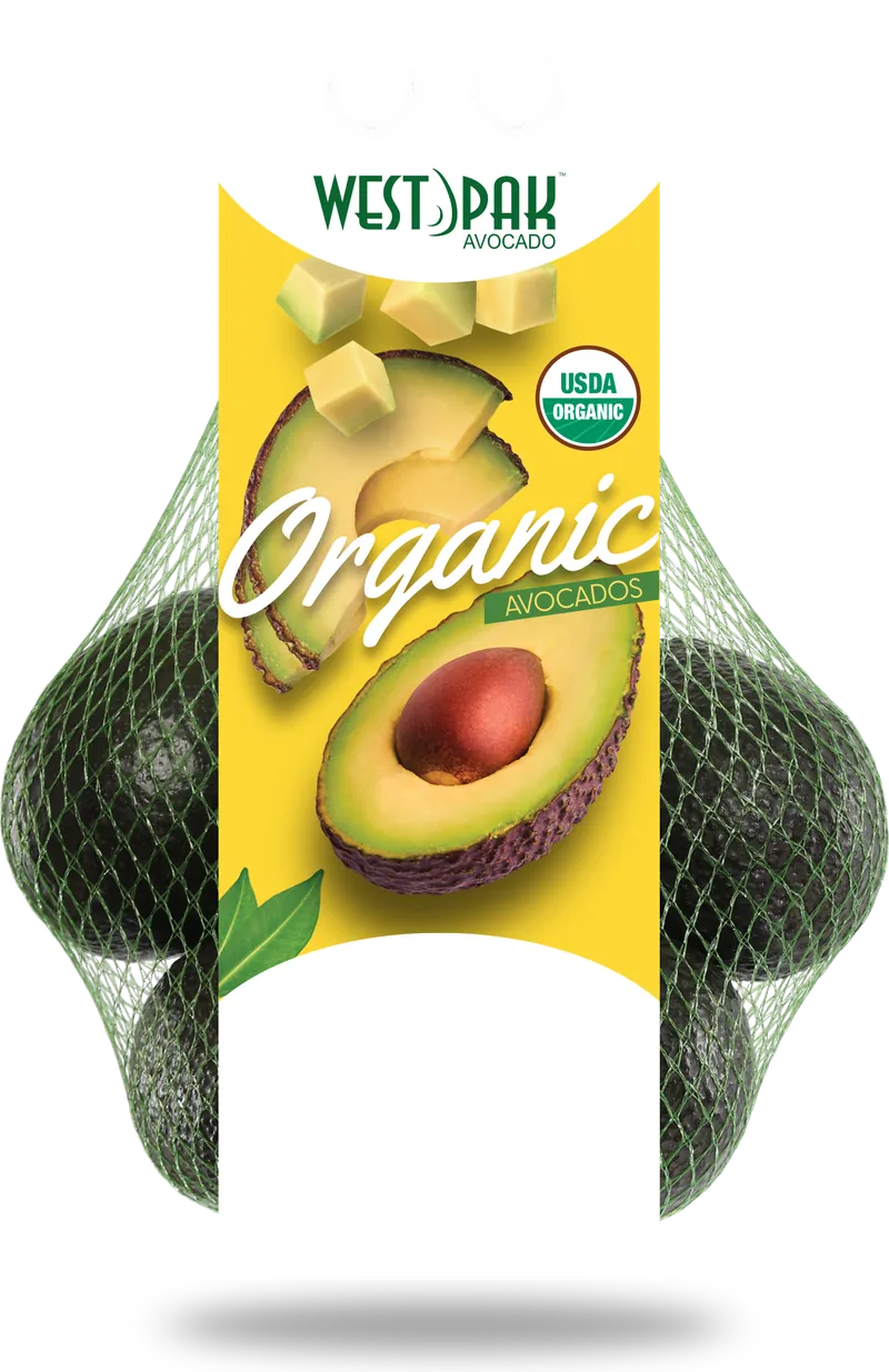 The yellow West Pak Organic avocado bag